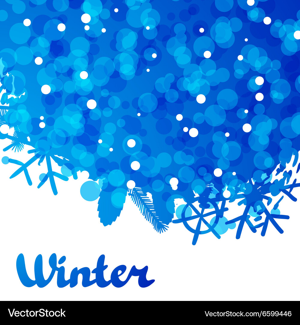 Winter abstract background design with snowflakes Vector Image