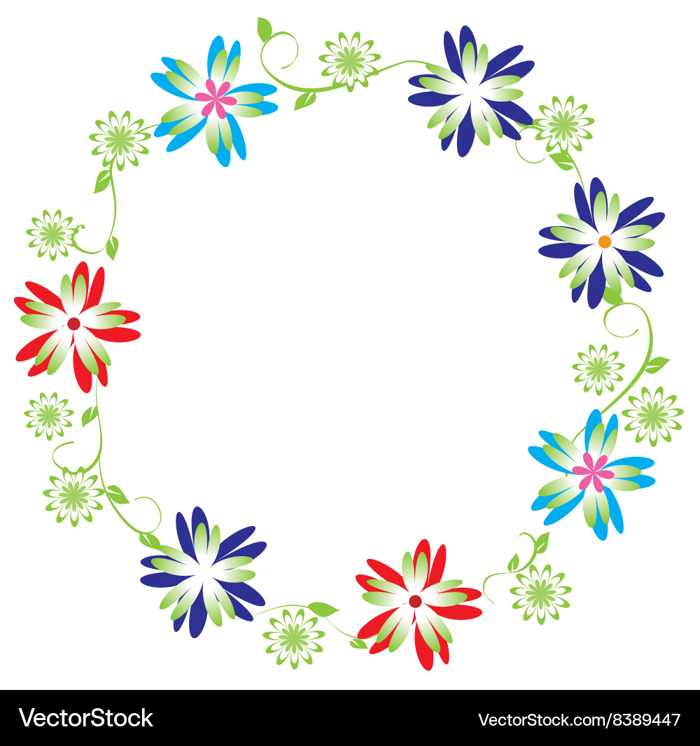 Elegant Floral Wreath Vector Image