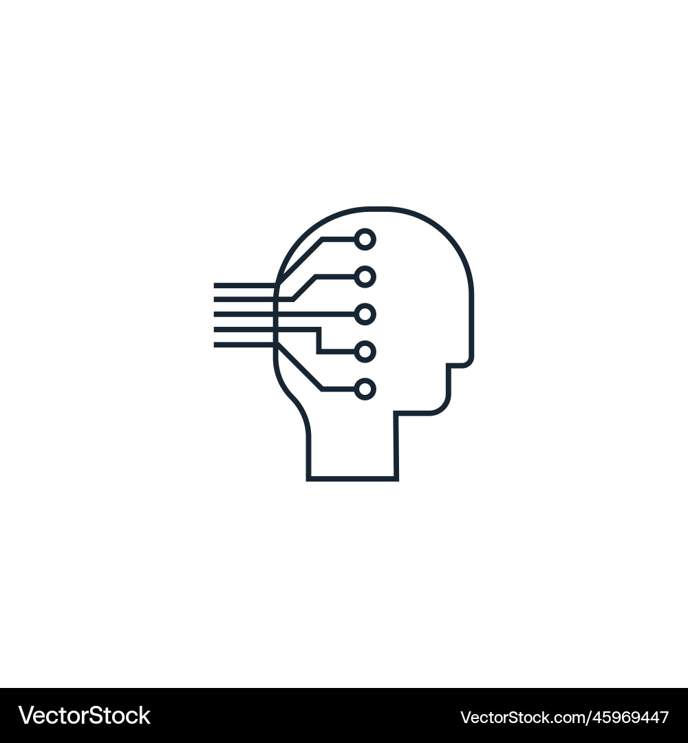 Machine learning creative icon from artificial vector image