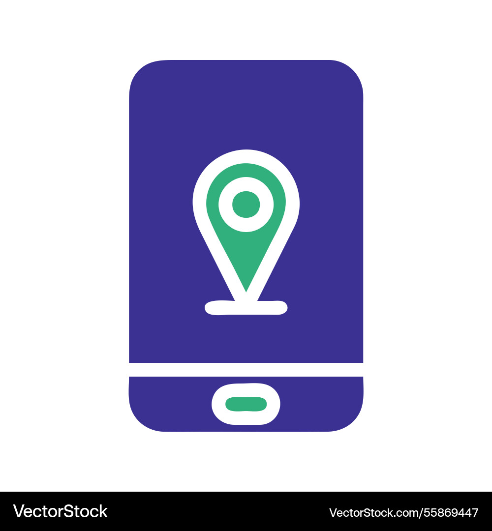 Mobile navigation app with location icon display Mobile navigation app with location icon display Vector Image