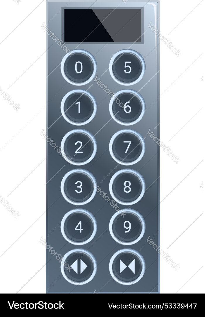 Modern elevator control panel showing floor Vector Image