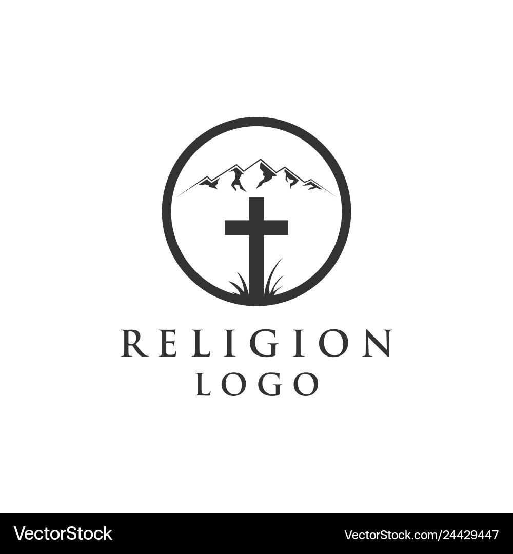 Mountain and religion logo Mountain and religion logo vector image