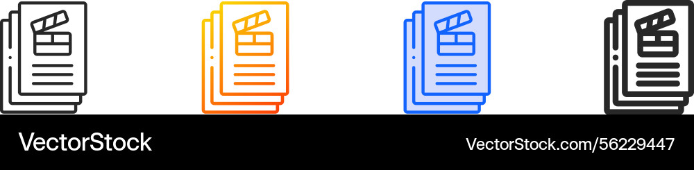 Script iconthin linear gradient blue stroke Script iconthin linear gradient blue stroke vector image