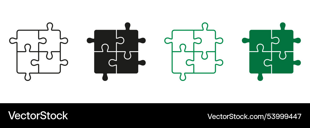 Square puzzle logic game teamwork idea concept Square puzzle logic game teamwork idea concept vector image