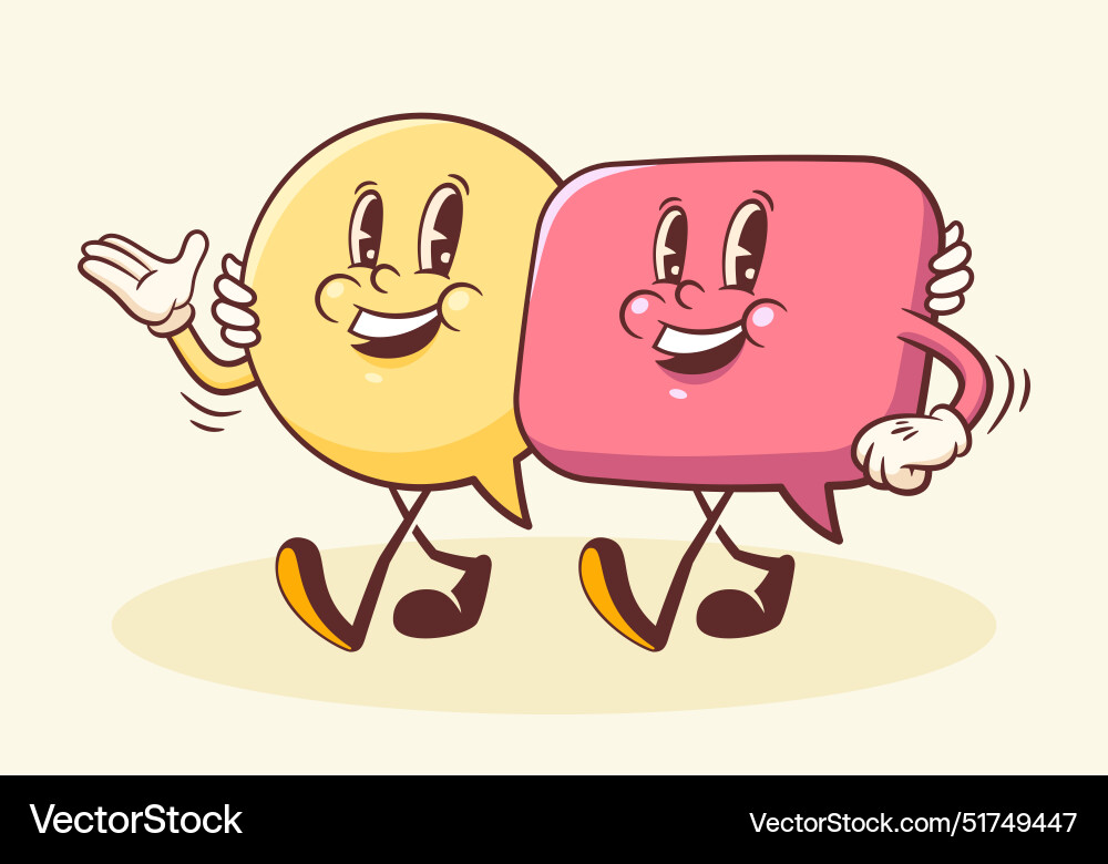 Talk language learning walking characters Talk language learning walking characters vector image