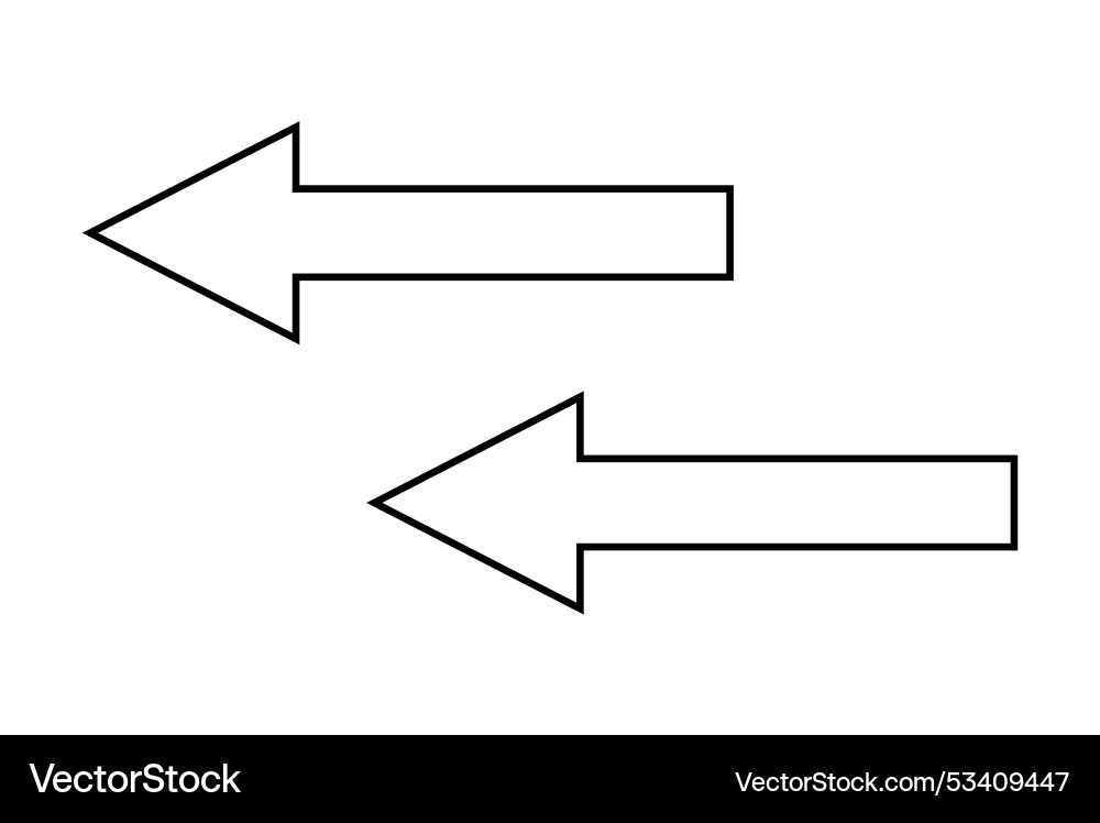Two opposite arrows representing bidirectional Two opposite arrows representing bidirectional vector image