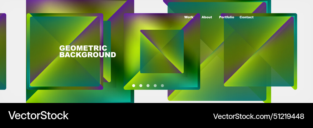 Colorful fluid gradient triangles and squares web Vector Image