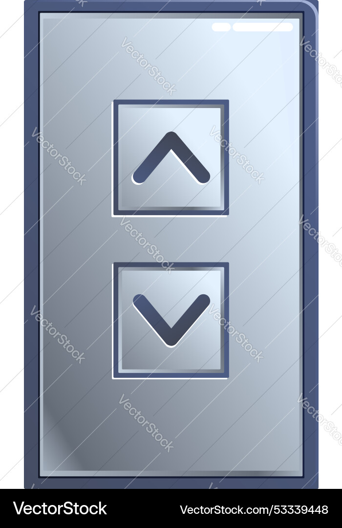 Elevator button panel showing up and down arrows Vector Image