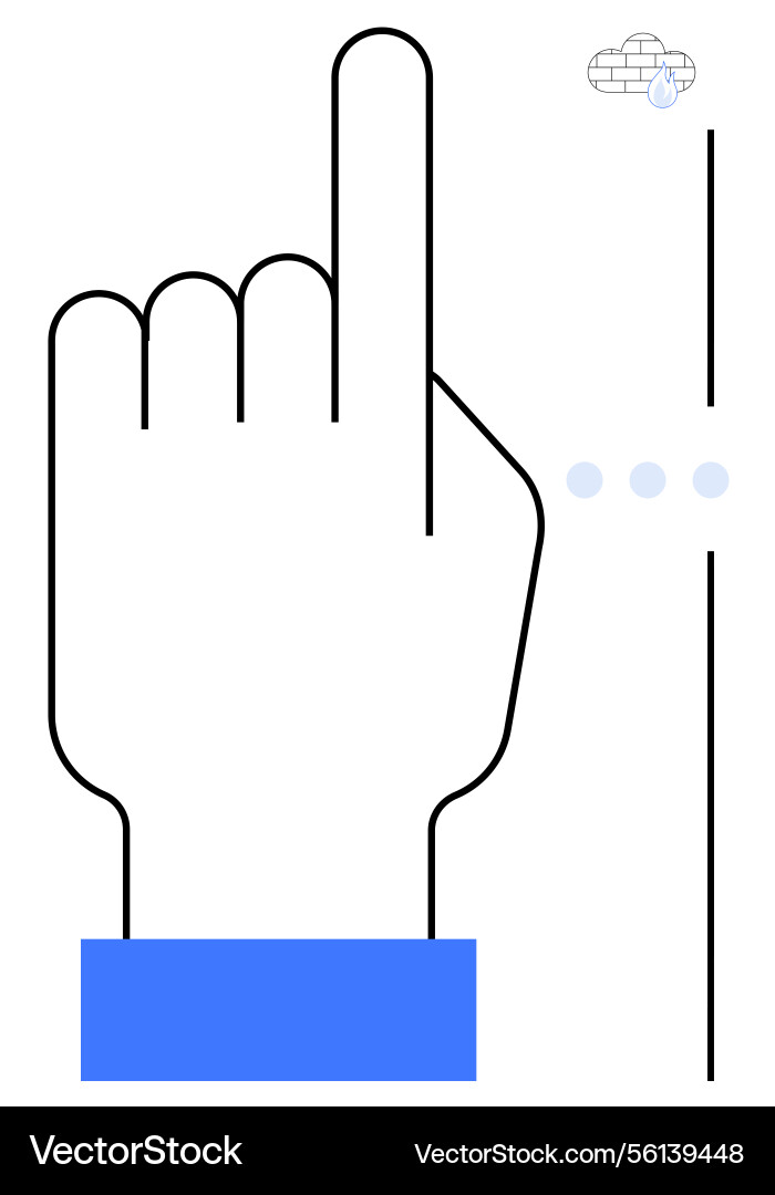 Hand gesture navigating interface with cloud Hand gesture navigating interface with cloud vector image