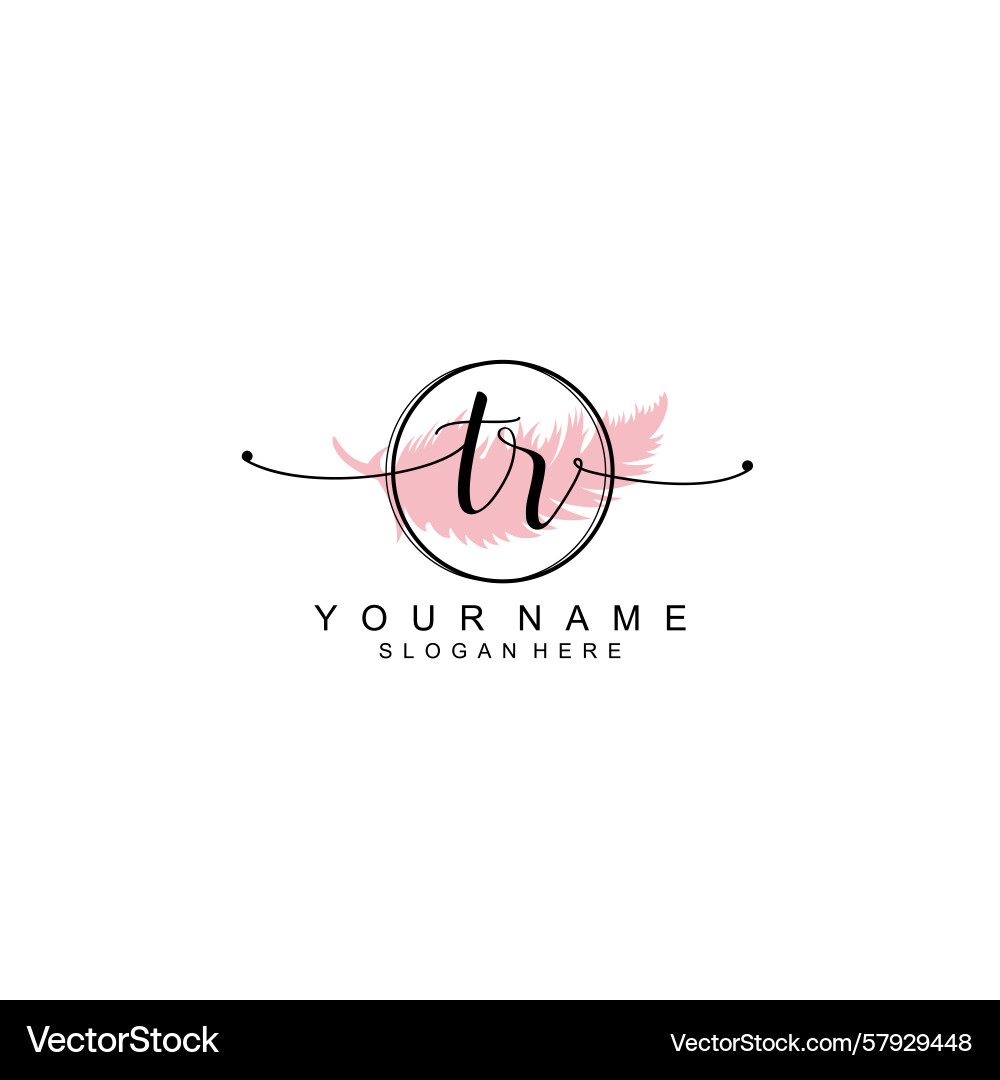 Handwriting logo concepts with initial tr Vector Image