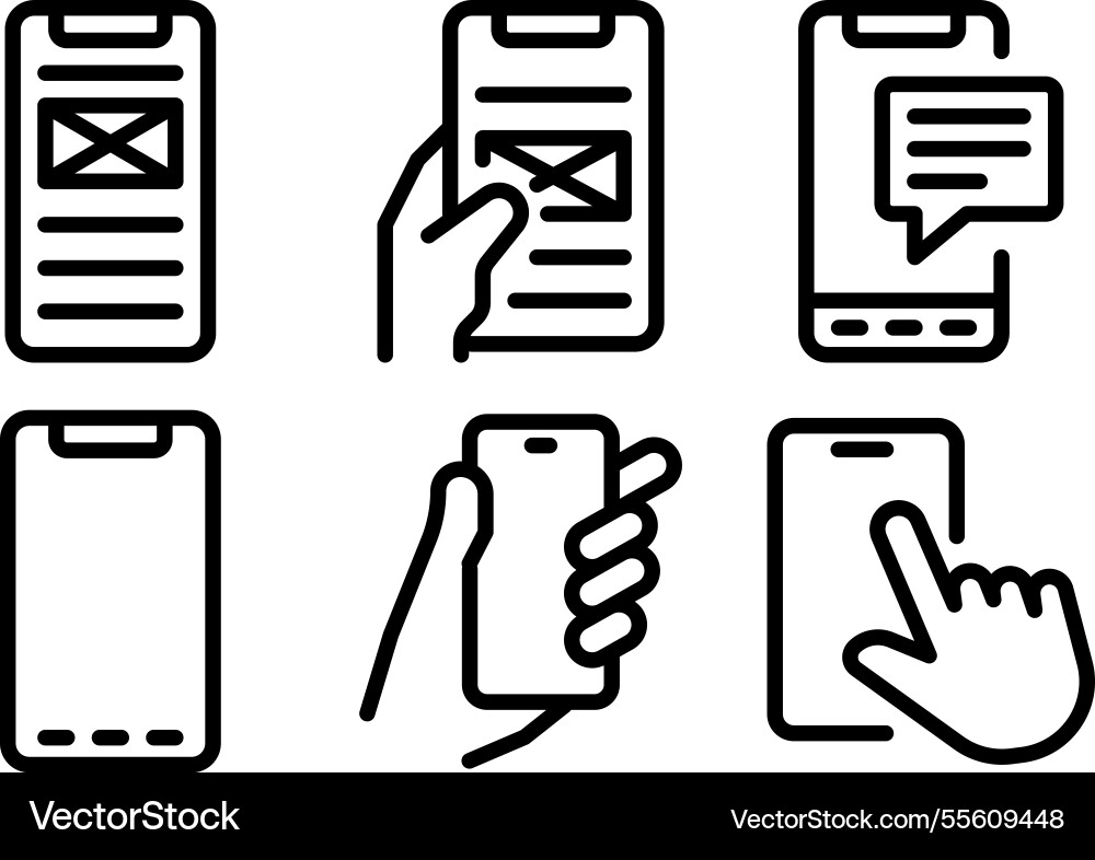 Smartphone icon set for application and web page Smartphone icon set for application and web page Vector Image