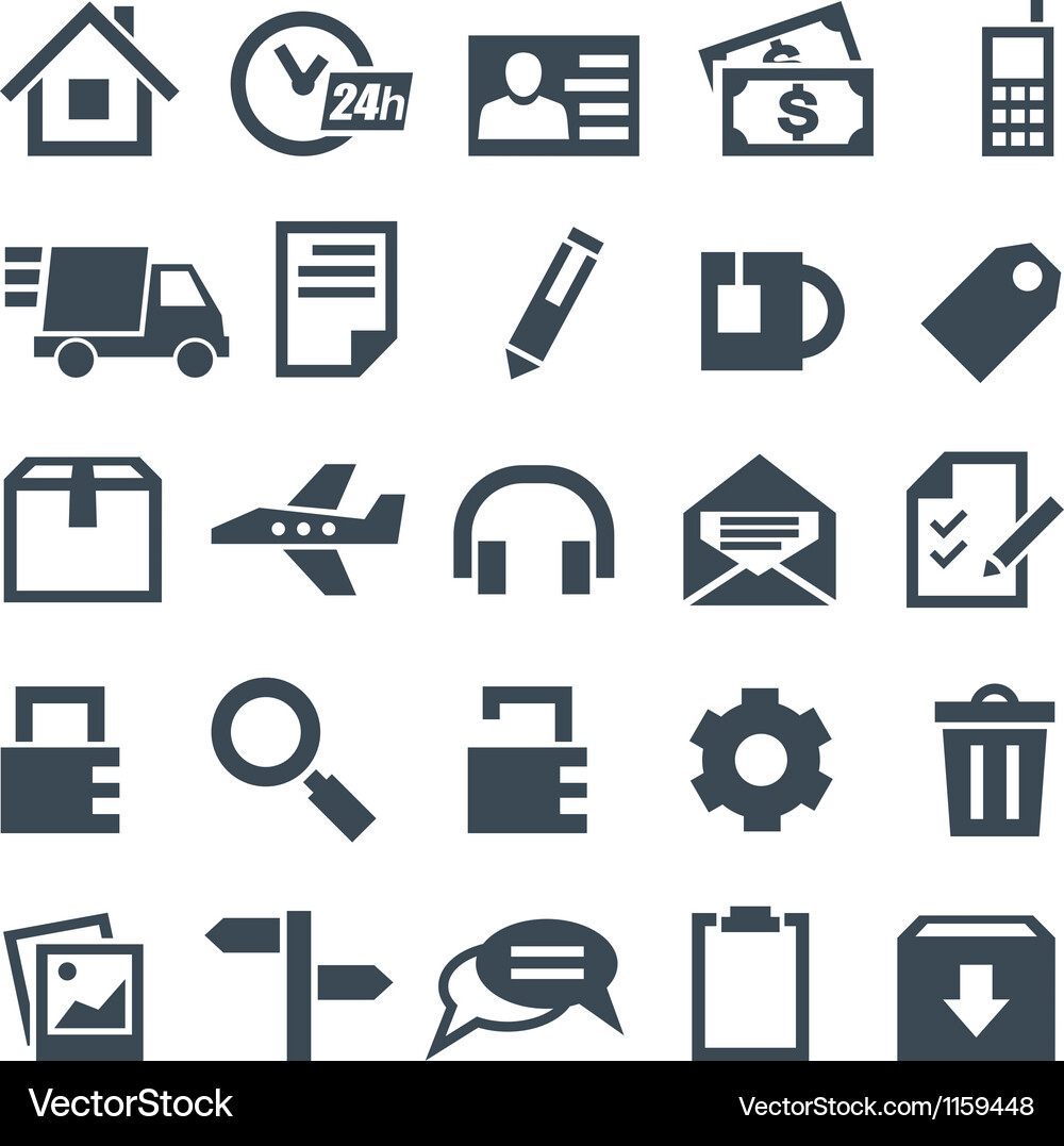 Universal set of icons for mobile applications Vector Image