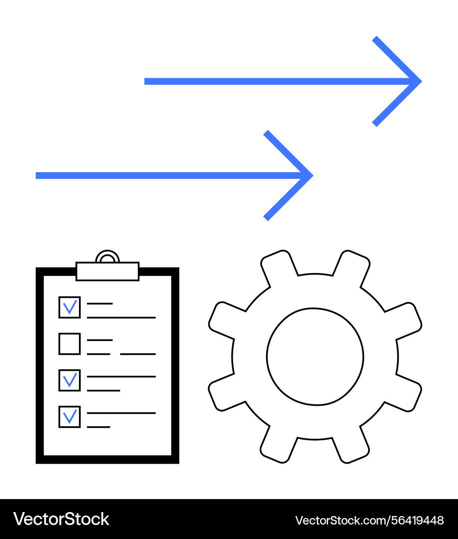 Workflow optimization concept with checklist gear Workflow optimization concept with checklist gear vector image