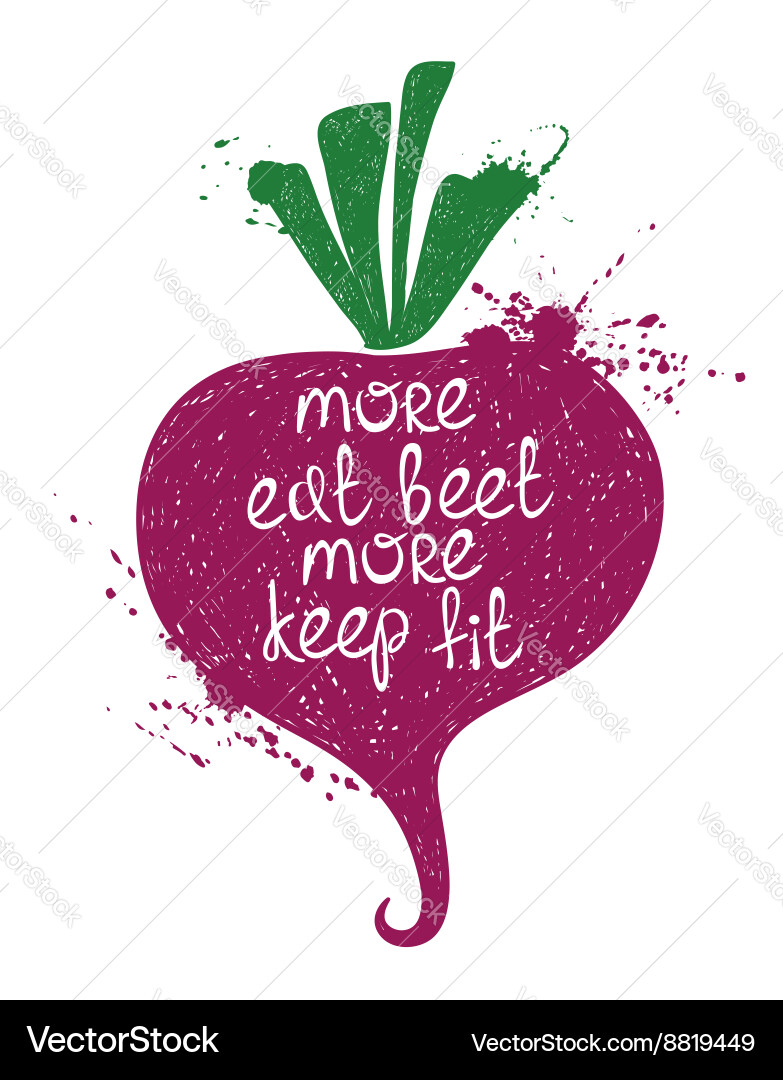 Colorful Beet Silhouette - Eat More Beet Vector Image