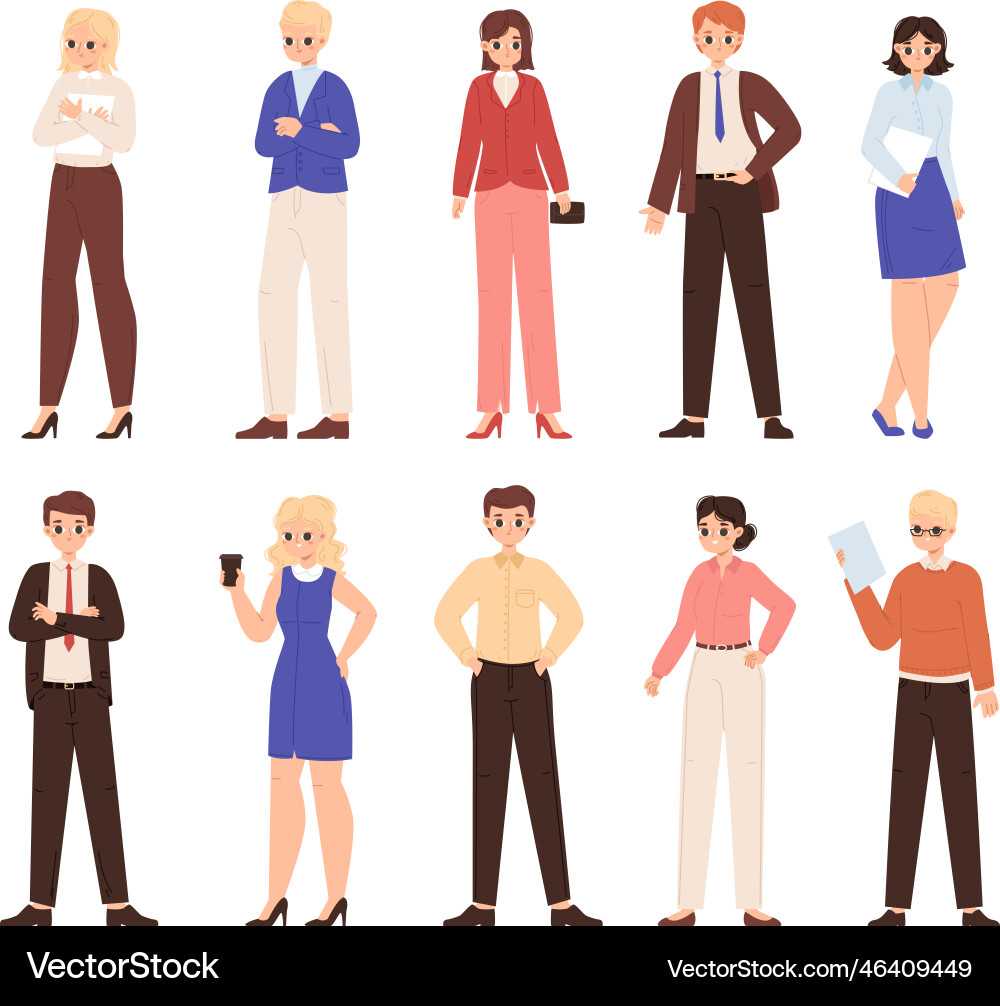 Corporate people in suits teens business staff Corporate people in suits teens business staff vector image