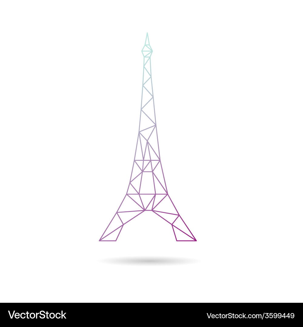 Eiffel tower abstract isolated Vector Image