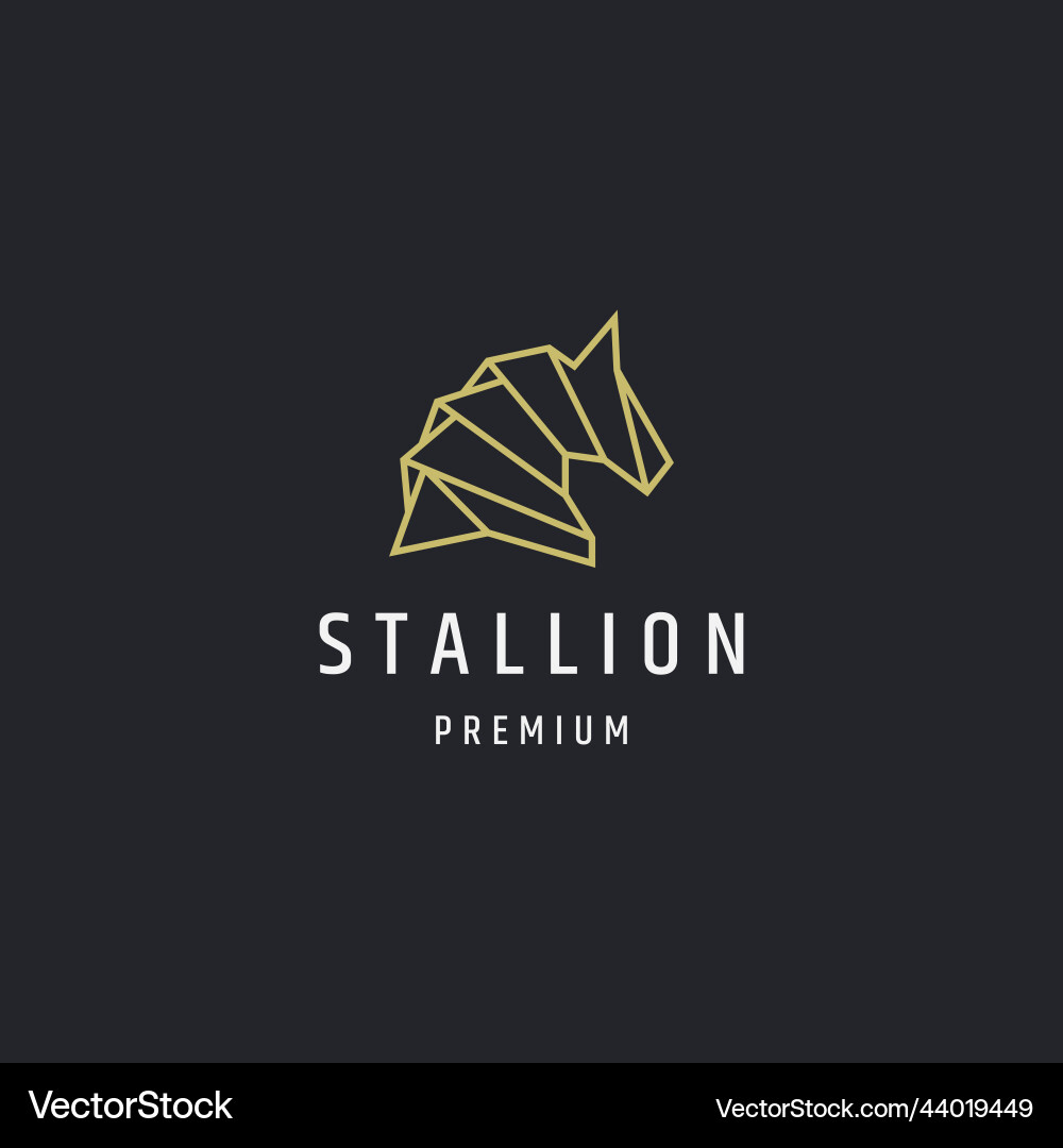 Horse Mono Line Logo Icon Vector Image