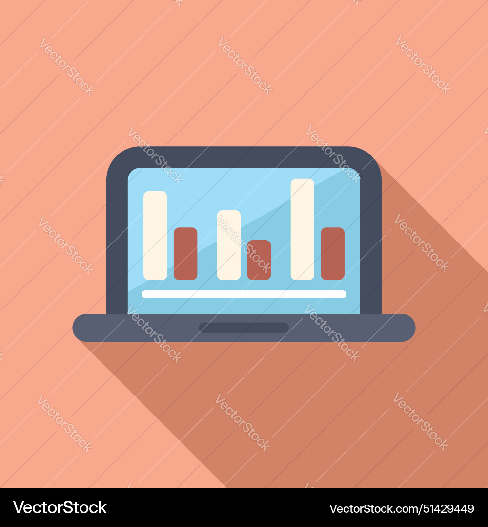 Laptop displaying bar graph on screen Laptop displaying bar graph on screen vector image