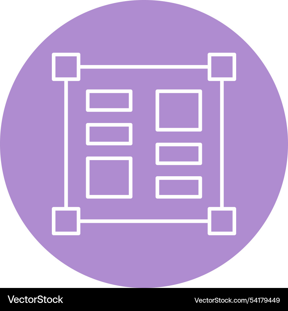 Layout tools line circle icon Vector Image
