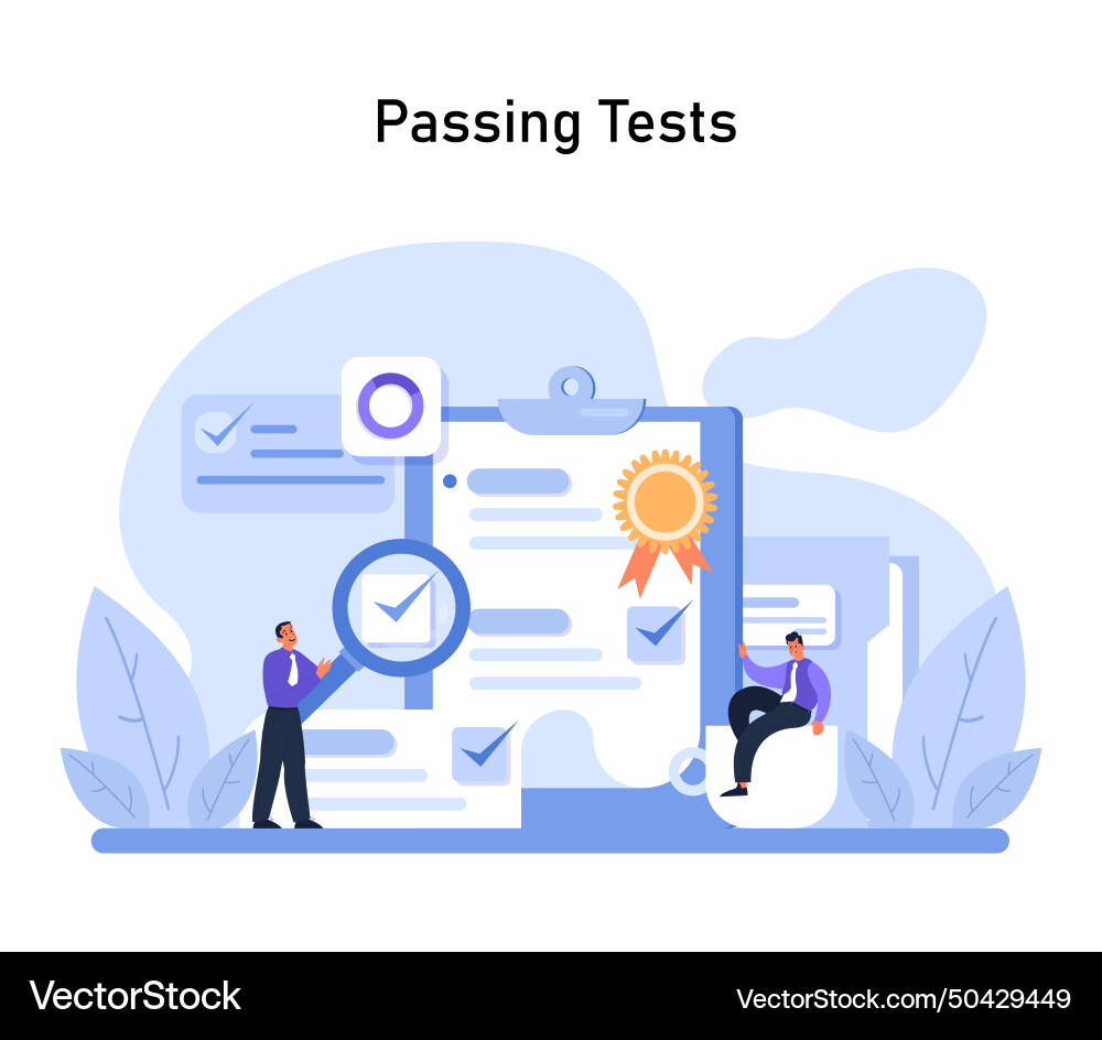 Passing tests concept flat Passing tests concept flat vector image