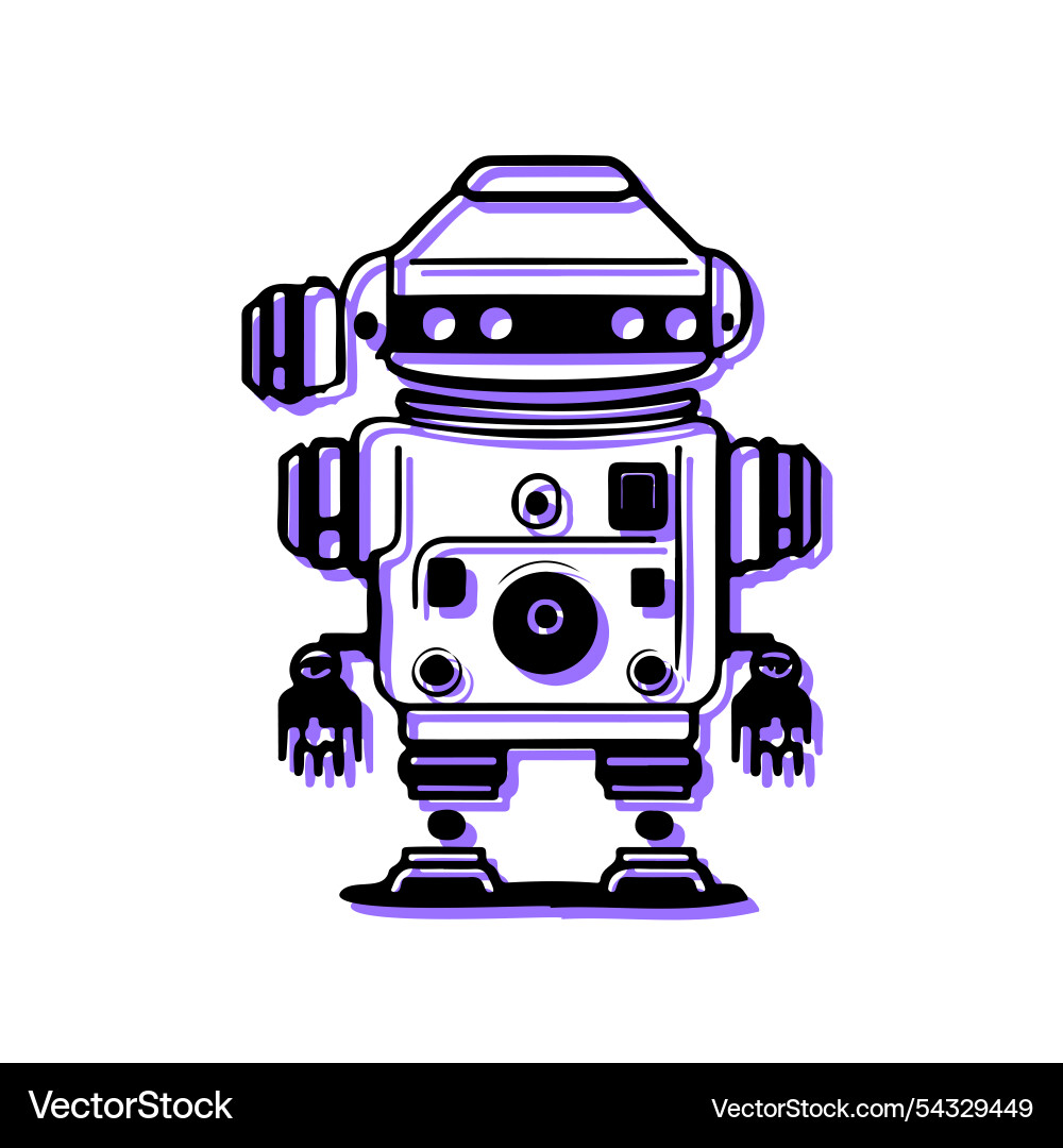 Retro robot character design concept Vector Image