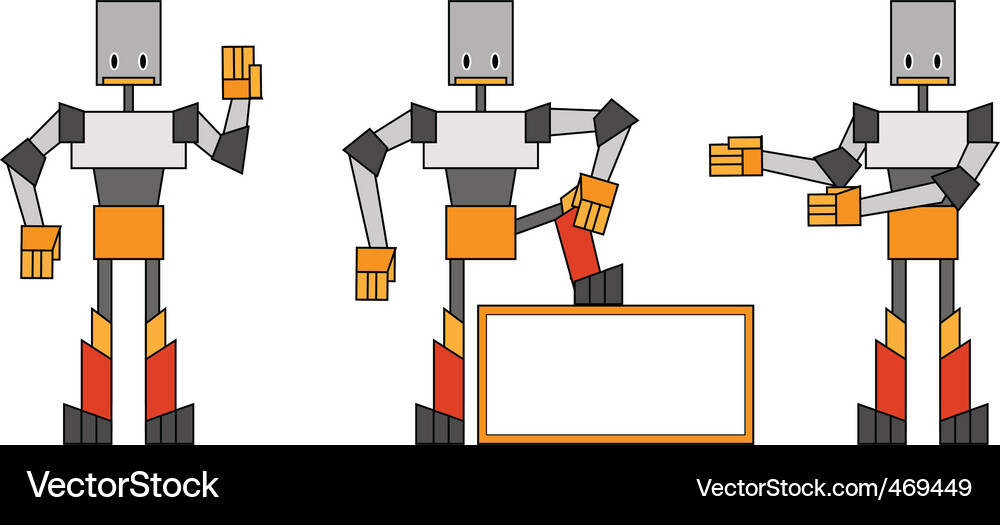 Three funky robots Vector Image