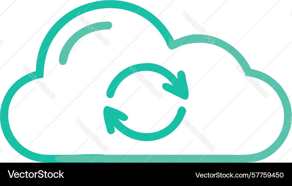 Cloud refresh icon for data sync updates design vector image