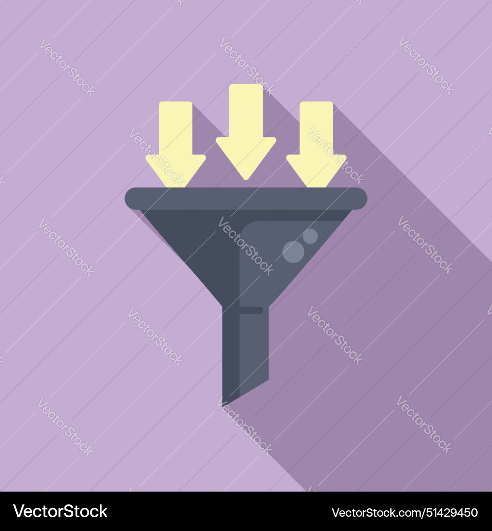 Flat design of a funnel with arrows Flat design of a funnel with arrows vector image