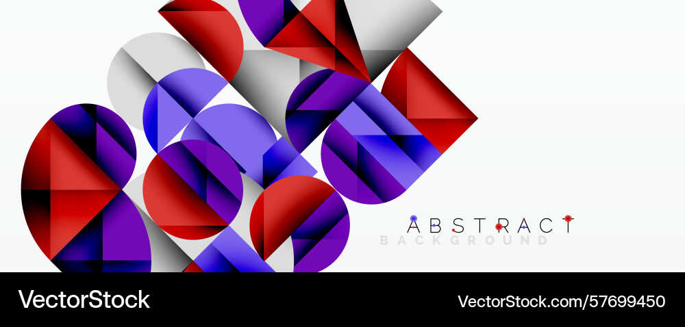 Geometric shapes overlap creating vibrant red Vector Image