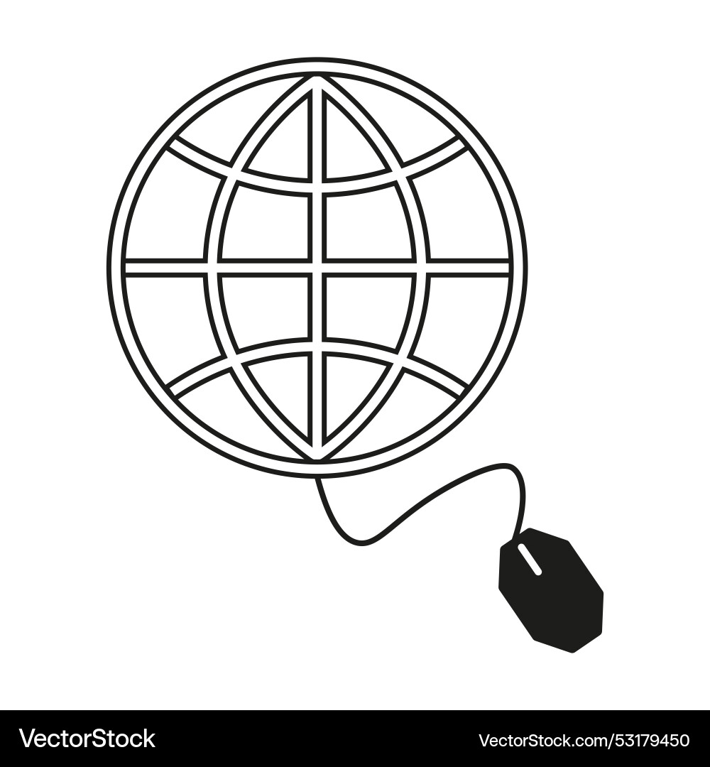 Go to web mouse globe icon eps 10 Vector Image