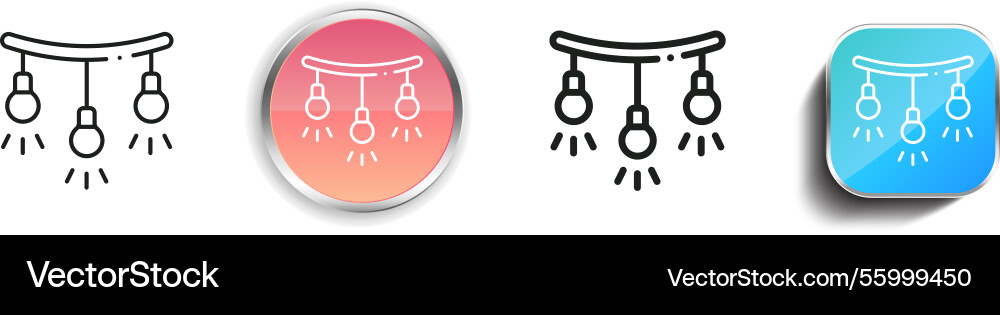 Lights icon thin linear regular and button style vector image