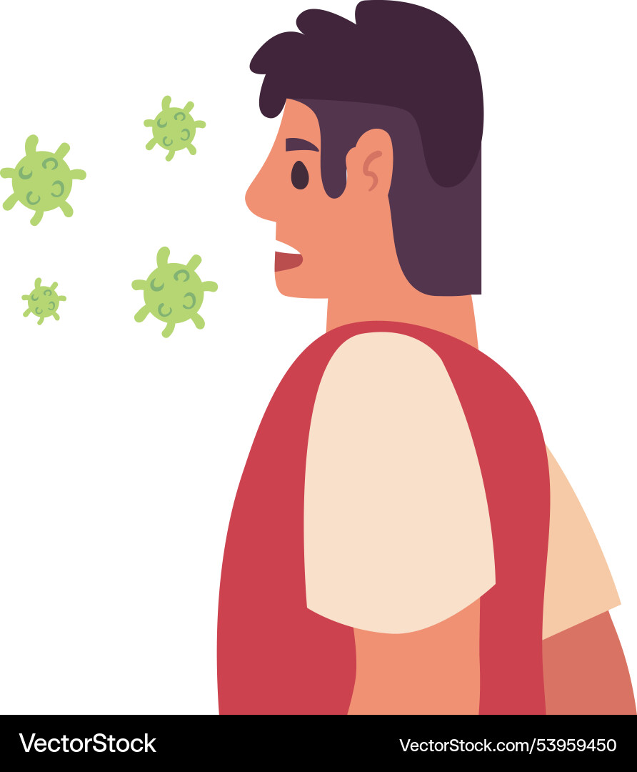 Man sick with monkeypox Vector Image