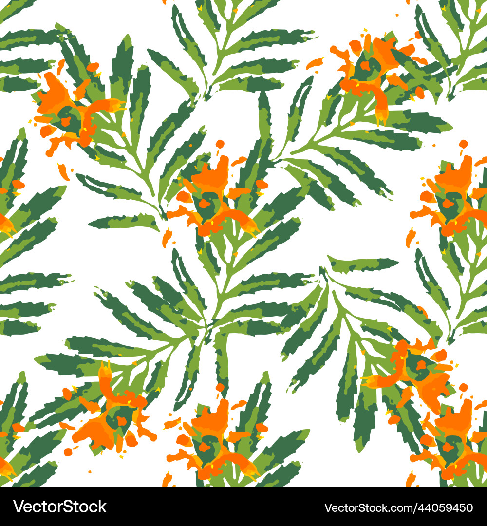 Marigold Floral Pattern Vector Image