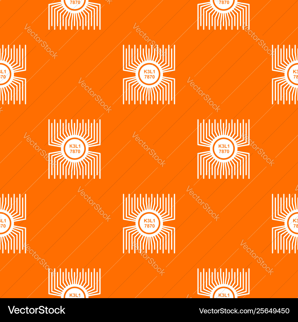 Microprocessor pattern orange Microprocessor pattern orange vector image