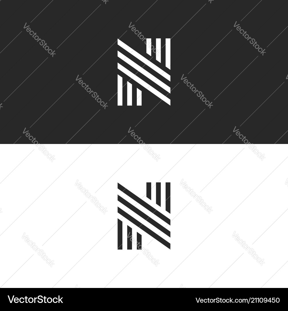 Minimalist Initial Monogram - N vector image