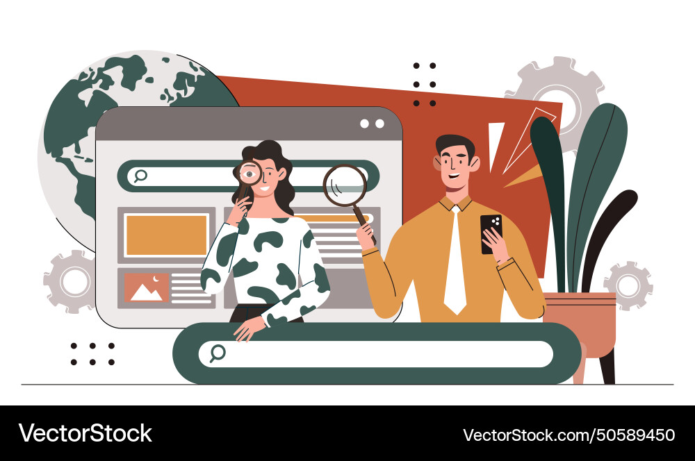 People using search concept Royalty Free Vector Image