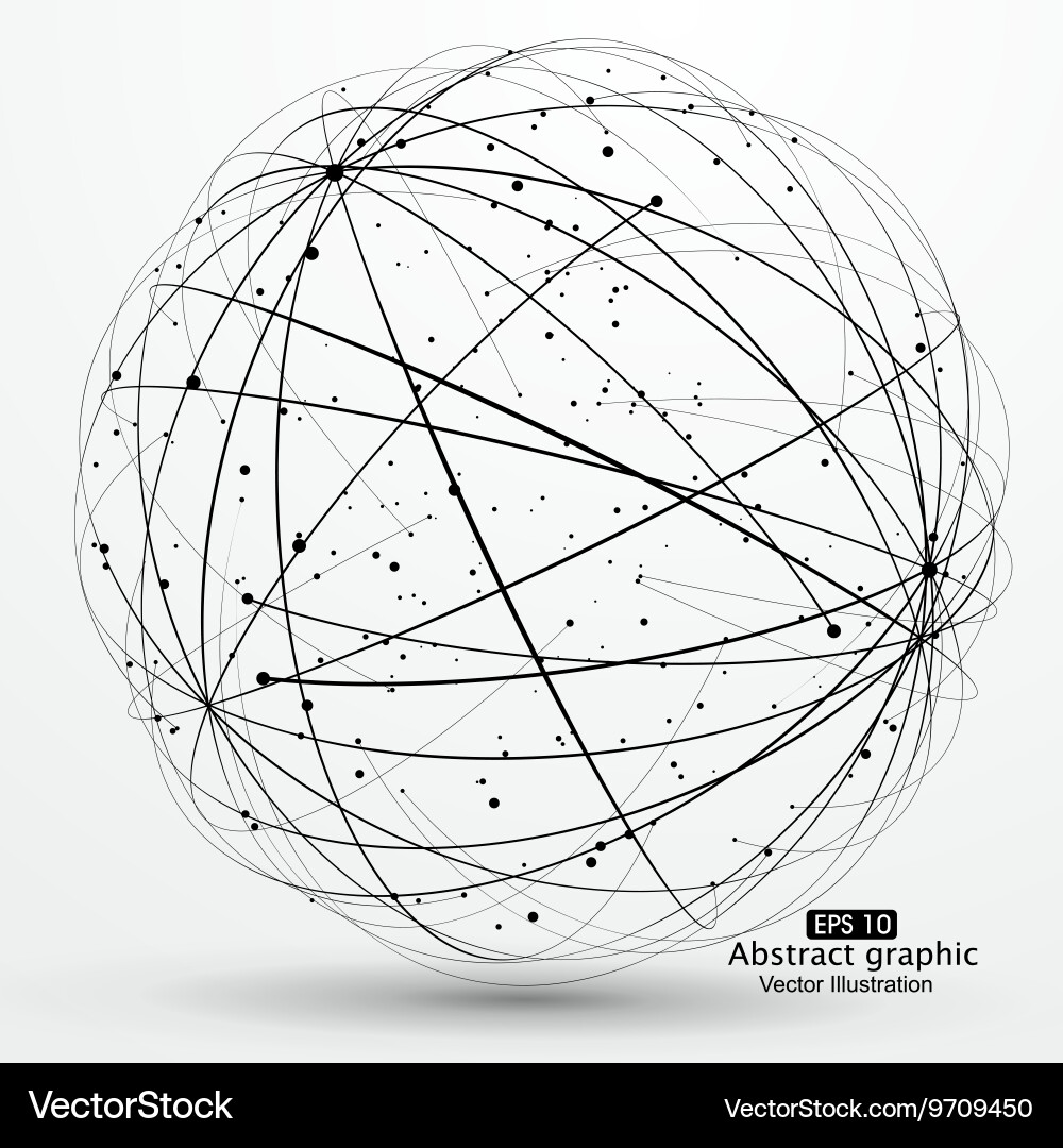 Point and curve constructed the sphere wireframe vector image