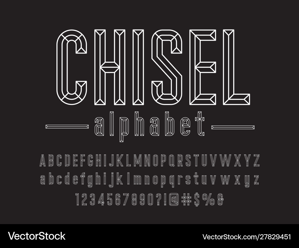 Chisel Font Chisel Font vektorbild