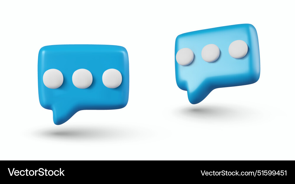 Comment sign with three dots in 3d style new Comment sign with three dots in 3d style new vector image