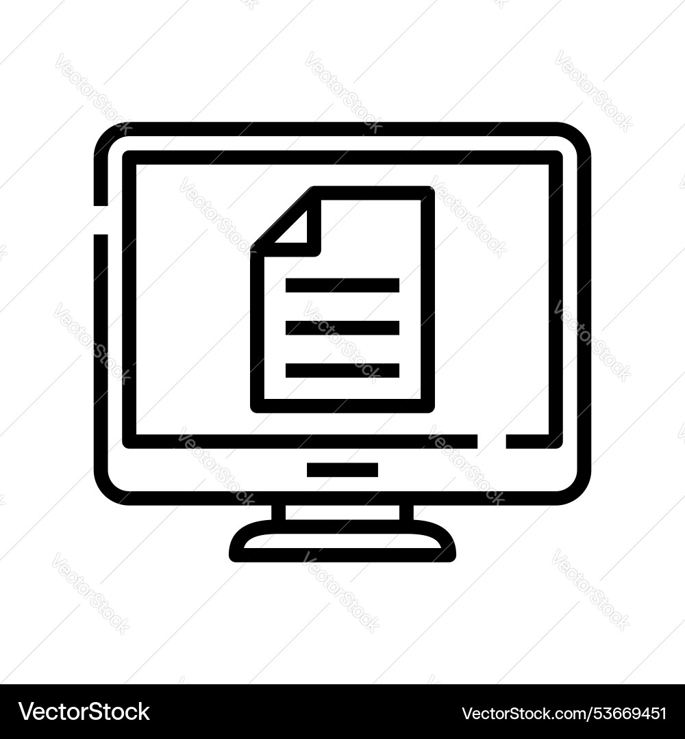 Computer icon outline style design isolated Vector Image