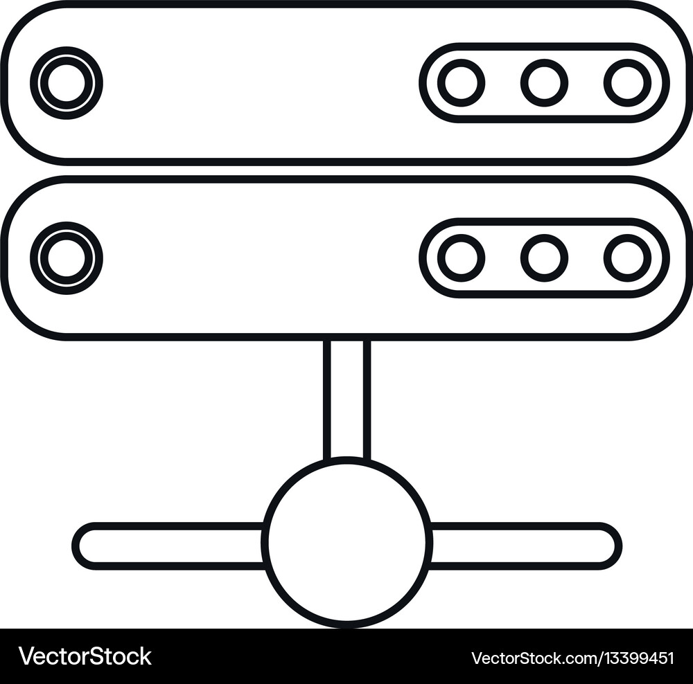 Data server technology system thin line Data server technology system thin line Vector Image