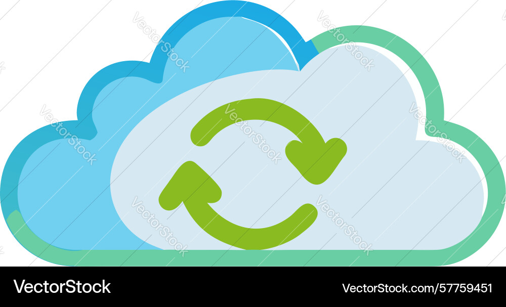 Digital cloud sync for continuous data flow vector image