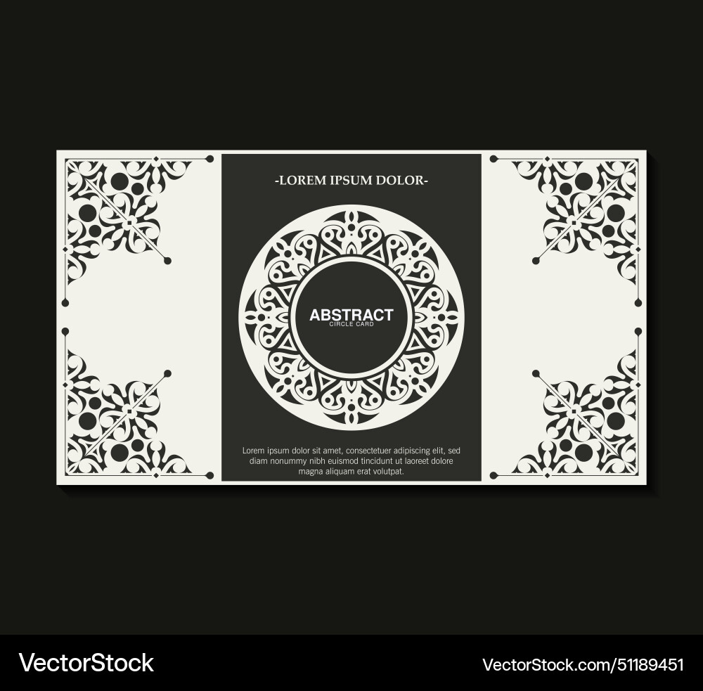 Flat border circle pattern card design Flat border circle pattern card design vector image