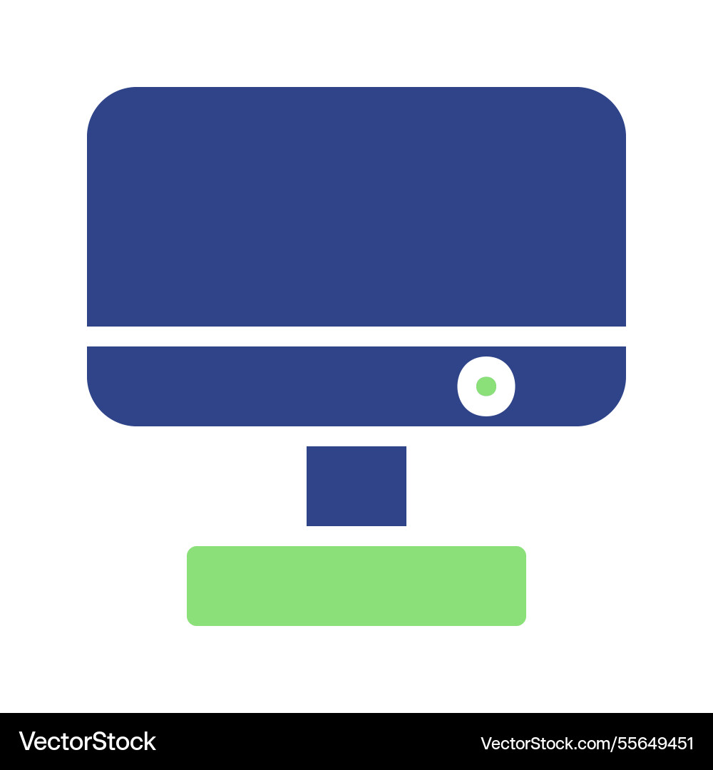 Flat design of a computer monitor with green base Vector Image