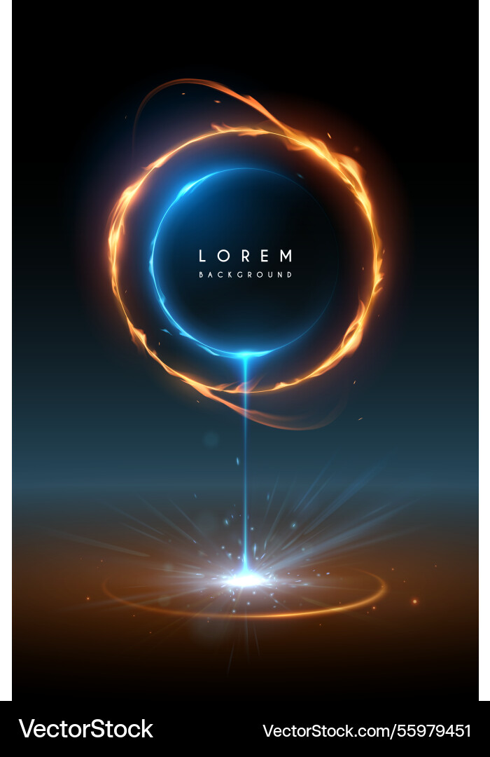 Light rings with fire effects Royalty Free Vector Image