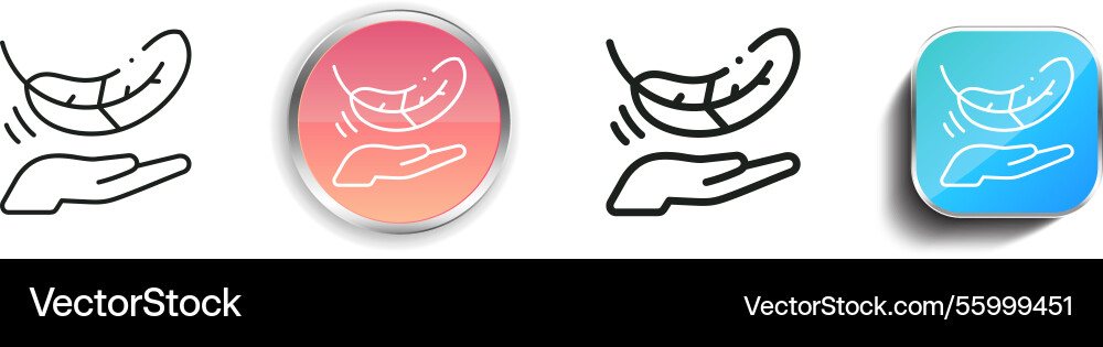 Lightweight icon thin linear regular and button vector image