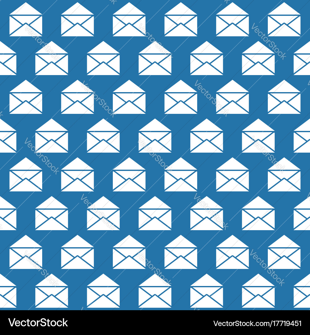 Seamless pattern with open mail envelopes vector image