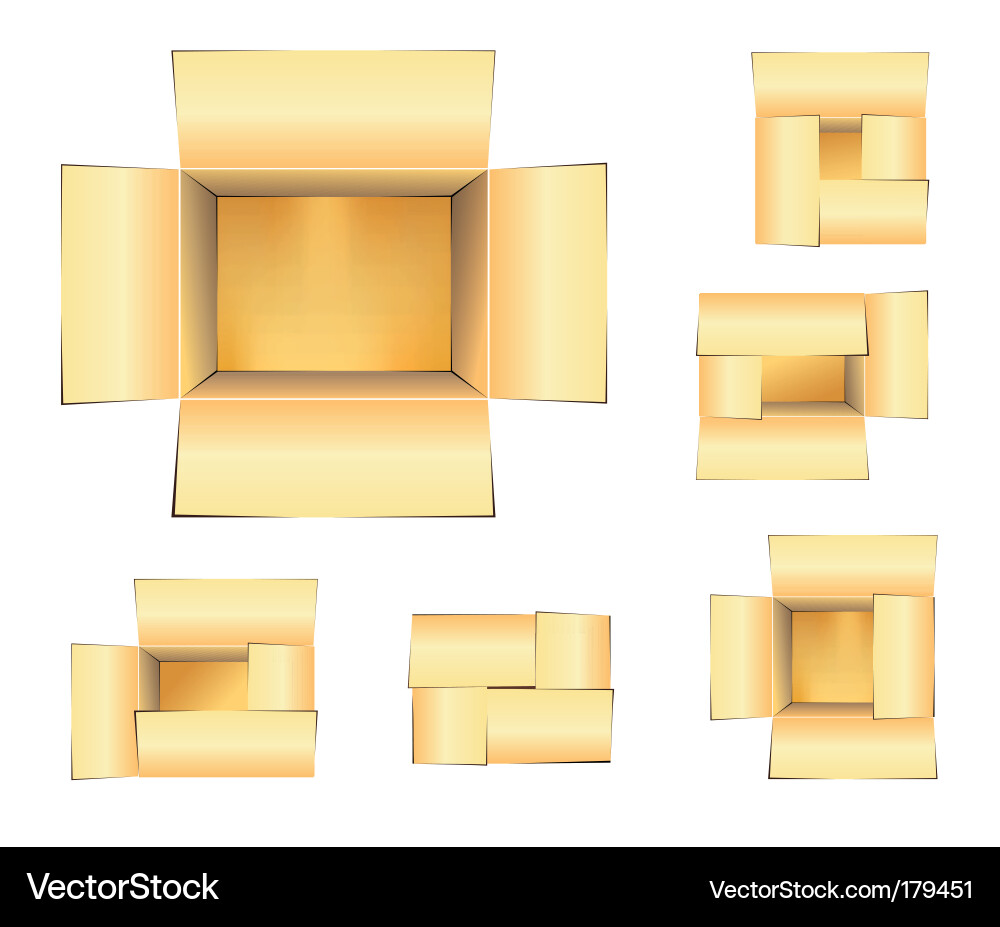 Shipping Boxes Set - Open & Closed Vector Image