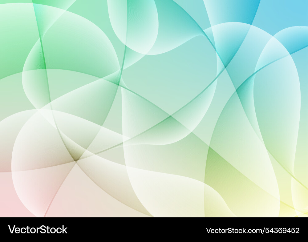 Abstract curve wave line green soft color Vector Image