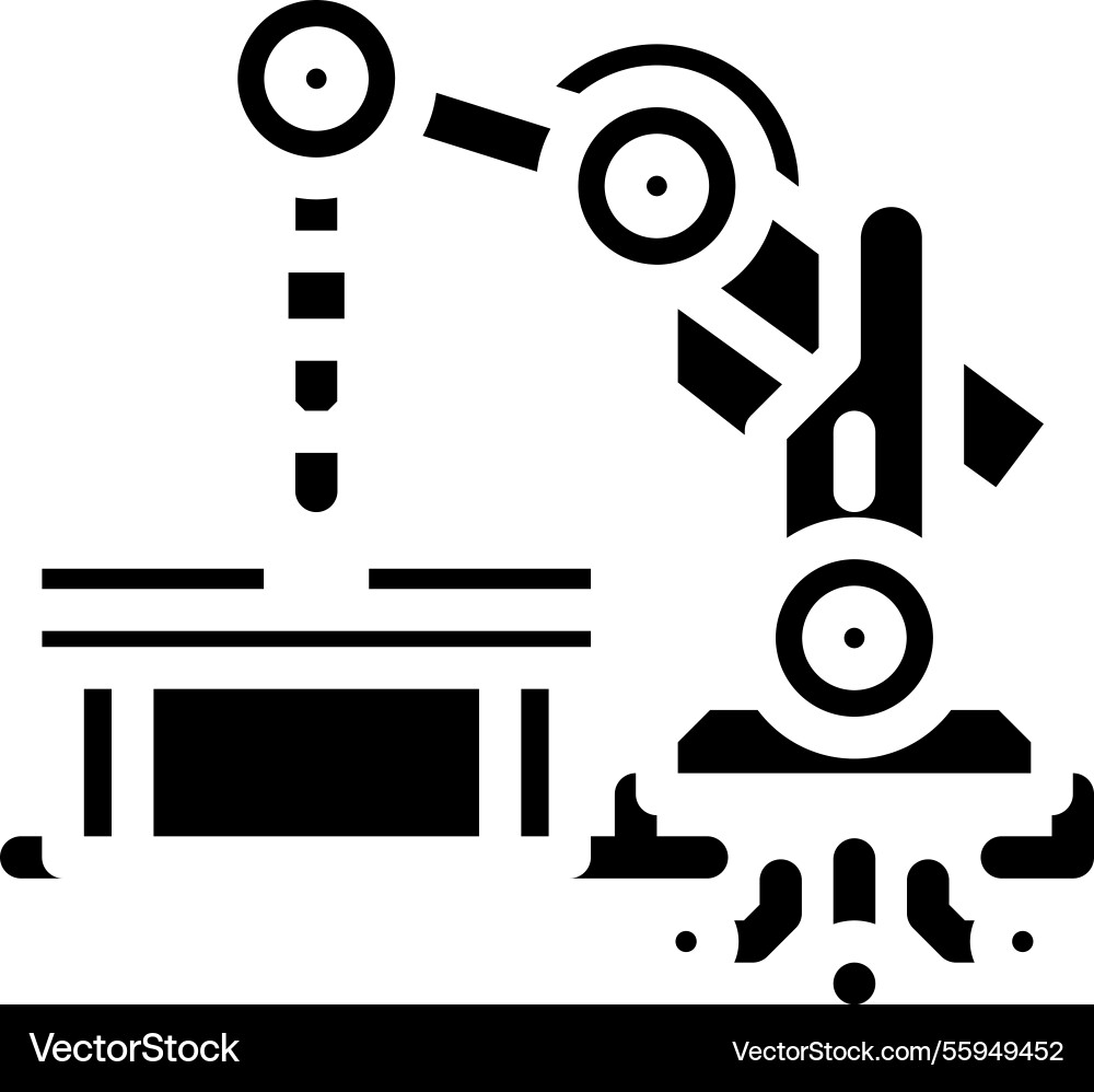 Automation robot deep learning glyph icon Automation robot deep learning glyph icon vector image